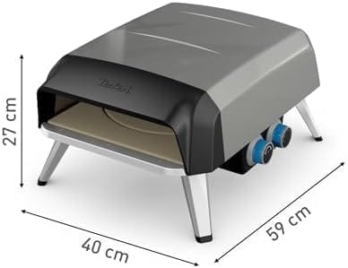 Dimensions du four à pizza Tefal Pronto compact avec largeur 40 cm profondeur 59 cm et hauteur 27 cm