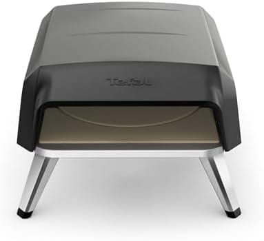 Vue de face du four à pizza Tefal Pronto compact avec ouverture large et pieds métalliques