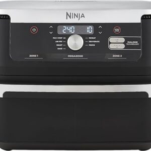 Vue rapprochée du panneau de commande du Air Fryer Ninja Foodi FlexDrawer AF500EU, avec ses modes de cuisson visibles.