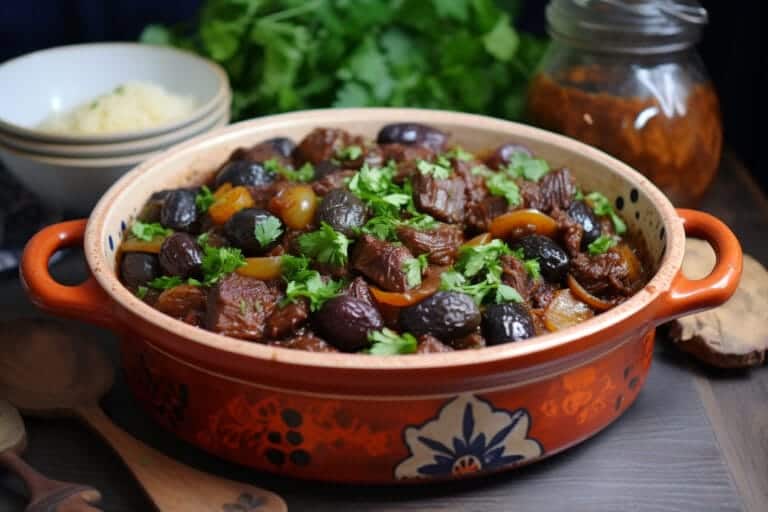 Daube provençale en cocotte au vin rouge, viande fondante et olives noires, recette traditionnelle Valxor.