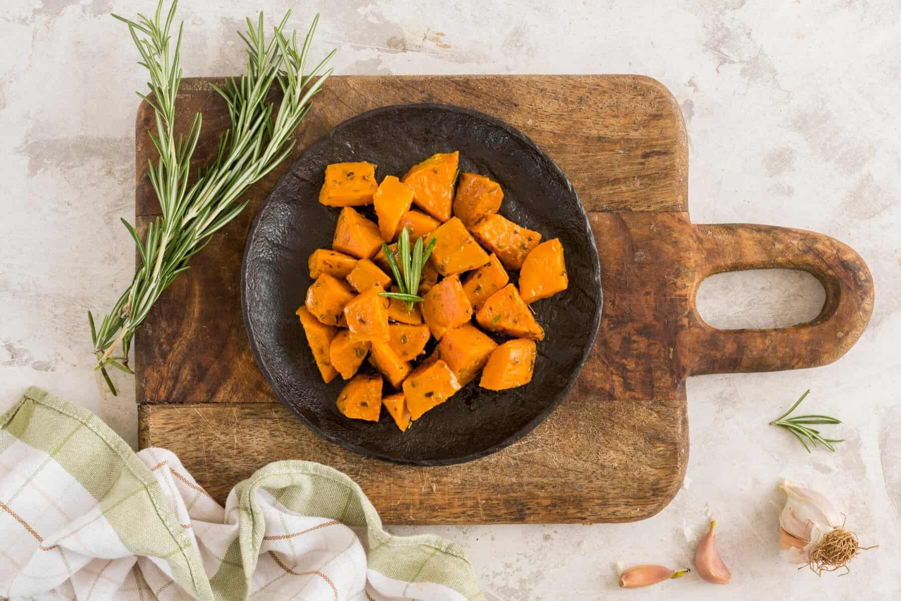 Courge butternut rôtie au air fryer — sucrée-salée et fondante