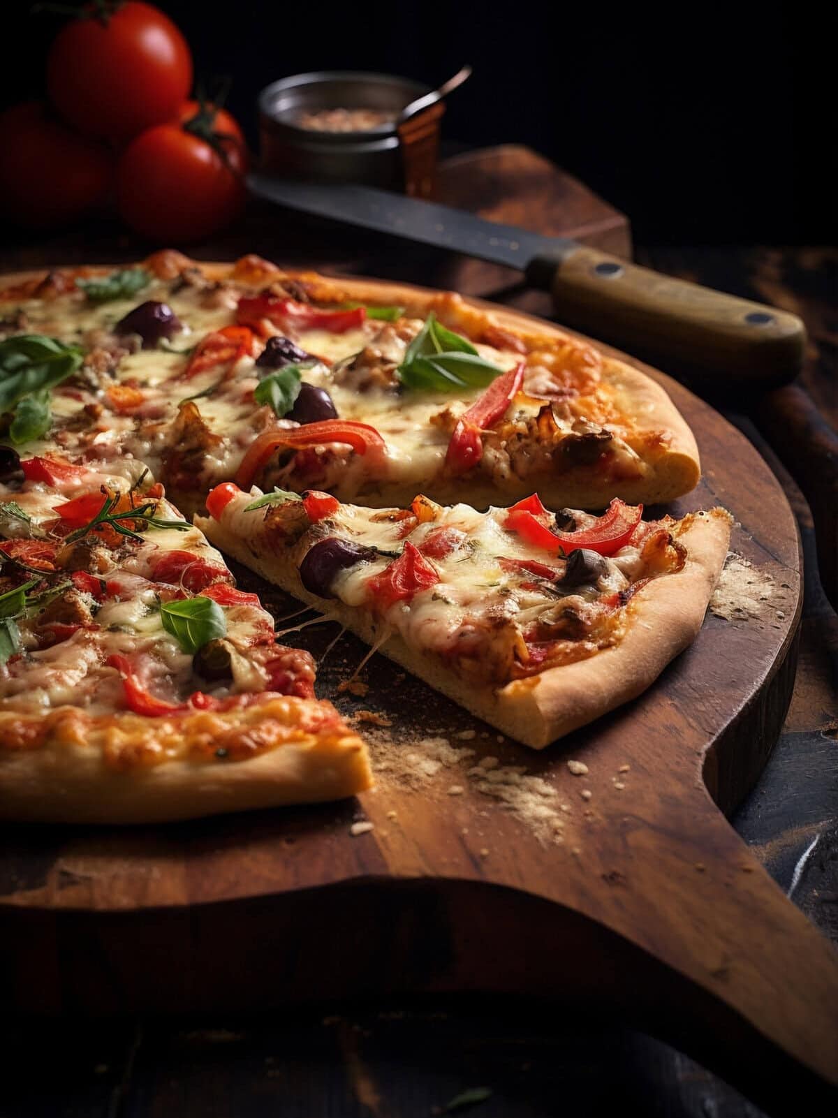 pizza orientale maison croustillante avec merguez, poivrons rouges et mozzarella fondante