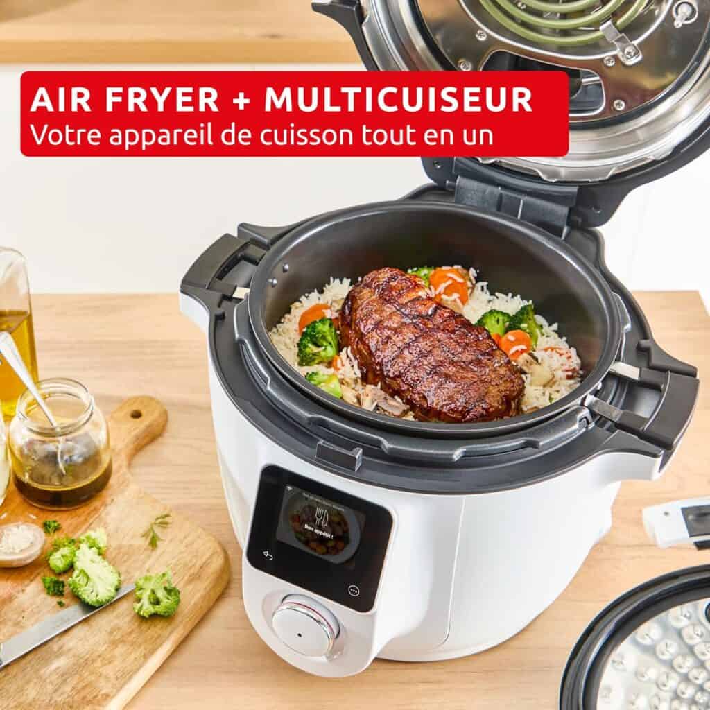 Cuisson combinée air fryer et multicuiseur avec le Moulinex Cookeo Infinity Air fryer