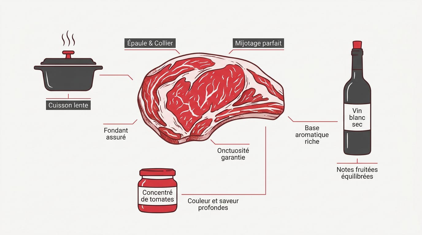 Recette veau marengo traditionnel : les secrets du succès 1 Morceaux de veau crus et ingrédients pour la recette du veau marengo traditionnel