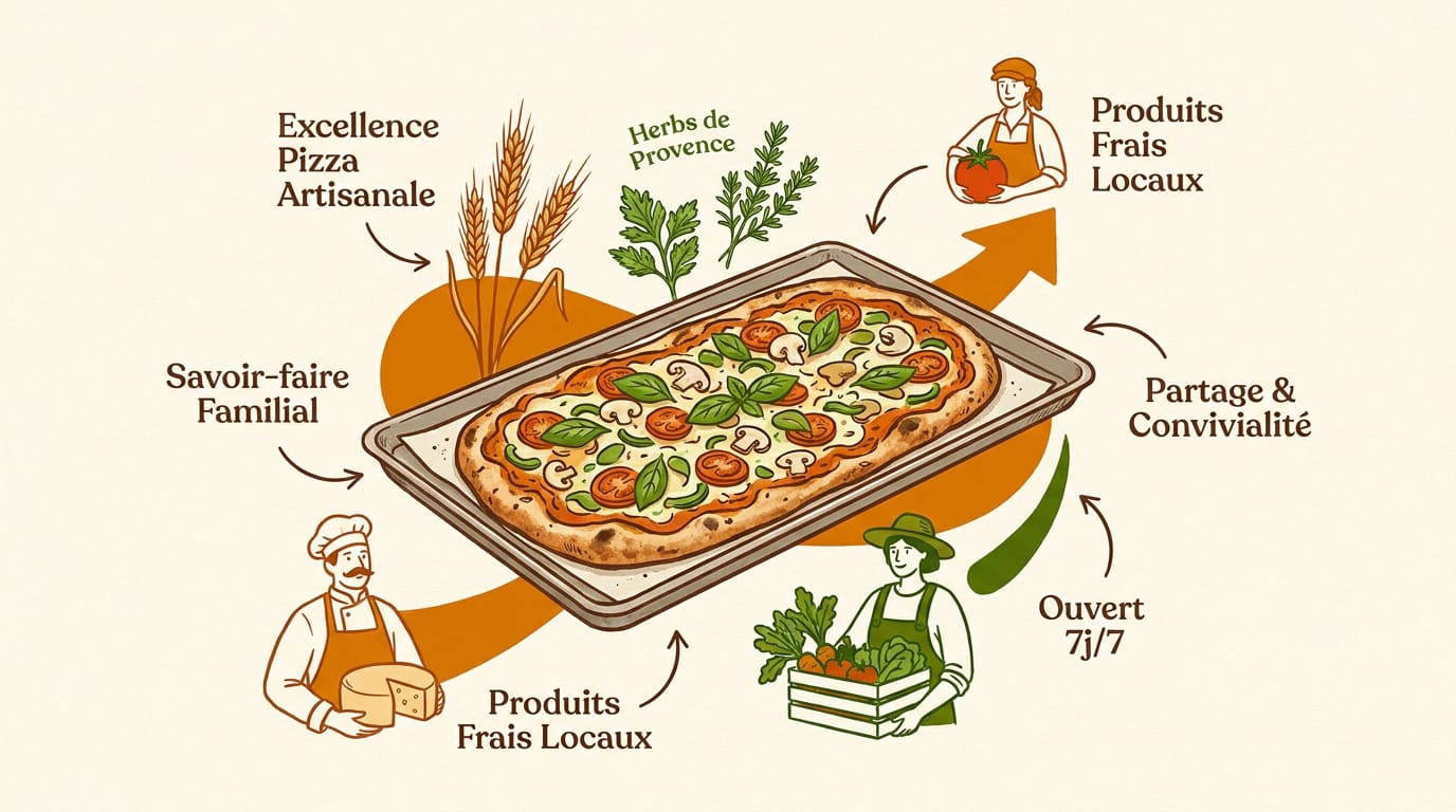 Papé Matteo Gignac : le goût unique de la pizza artisanale 1 Pizza artisanale Long Pizza Papé Matteo cuite sur plaque avec ingrédients frais locaux
